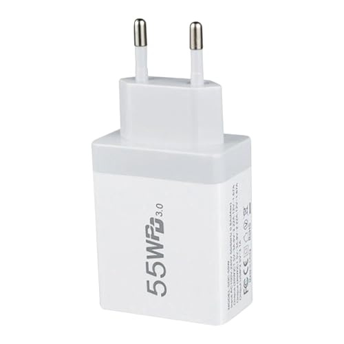 USB-Kopf mit Schnellladung, Schnellladegerät, 55 W Telefon-Ladegerät, doppelter Adapter für Handy-Steckdose mit USB-Ports für schnelle Ladeleistung USB-Kopf mit Schnellladung, Schnellladegerät, 55 W Telefon-Ladegerät, doppelter Adapter für Handy-Steckdose mit USB-Ports für schnelle Ladeleistung von Naqqios