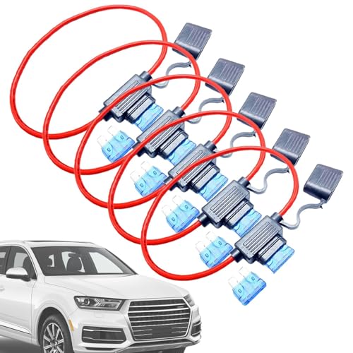 Wasserdichter Sicherungshalter – Sicherungshalter, 5 x Sicherungshalter | Schutz von Stromkreisen und elektrischen Geräten mit Abdeckung für Auto, Boot, Wohnmobil von Naqqios
