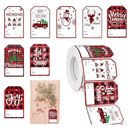 Weihnachtsverpackungsetiketten – Weihnachtsverpackungsetiketten, Etiketten aus Papier, wasserdicht, selbstklebend, für Weihnachten | dekorative Verpackungsetiketten 500 x, Weihnachtsverpackungsetiketten – Weihnachtsverpackungsetiketten, Etiketten aus Papier, wasserdicht, selbstklebend, für Weihnachten | dekorative Verpackungsetiketten 500 x, von Naqqios