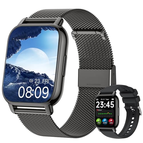 Narcid Smartwatch mit Telefonfunktion für Damen Herren,Fitness Tracker 1.85 Zoll Touchscreen Schlafmonitor Pulsmesser Schrittzähler,IP67 Wasserdicht 110+ Sportmodi für iOS/Android von Narcid