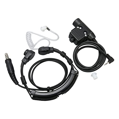 Kehlkopfmikrofon-Headset, Transparenter Akustikschlauch, Walkie-Talkie-Kopfhörer Plug-and-Play-sicher mit U94 PTT für T5412 für T5100 für 270 für T4800 von Naroote