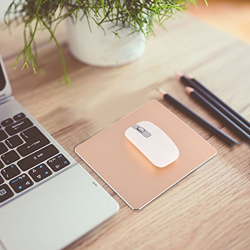 Metallmaus -Pad, Mauspads für Schreibtisch Aluminiumlegierung Nicht -Slip Gaming Maus Padmatte Doppelseitig Genaue Steuerung Mousepad Mousepad für PC (Gold) von Naroote