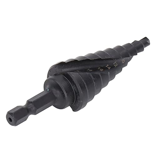 Milwaukee Stufenbohrer Stufenbohrer für Metall Metallbohrer für Stahl, Stufenbohrer HSS Spiralnut Pagode Loch Reibahle Werkzeug Sechskant Schaft für Metall Schwarz (10 von Naroote