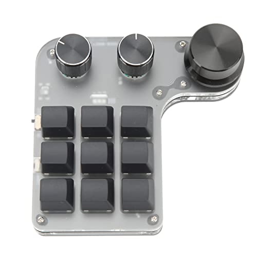 Einhändige Gaming-Tastatur, Makro-Tastatur mit Speicherfunktion, Programmierbare Acryltastatur für Büro, Spiele von Naroote