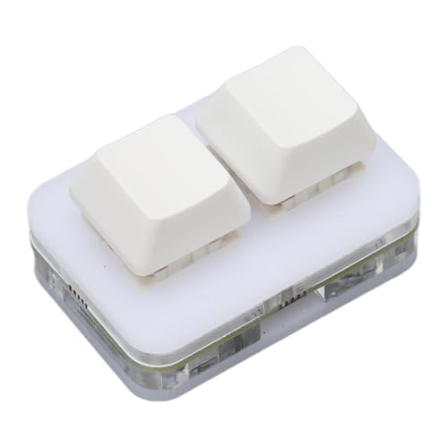 Naroote Makro-Programmiertastatur, Unterstützt Hot-Swap-fähige Plug-and-Play-kleine USB-Tastatur mit 2 Tasten, Professionell für Tablets (White) von Naroote