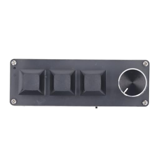 Naroote Makro-Tastatur, Programmierbare Tastatur, 3 Tasten, USB 2,4 G, Kabellos, Anpassbarer Drehknopf mit Dual-Mode-Verbindung für Büroarbeit, Gaming, Medien von Naroote