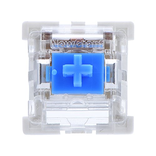 Naroote Mechanischer Tastaturschalter, Blauer Schalter, Guter Klang, 1,8 Mm Auslöser, Transparentes Gehäuse, Blau + weiß, für LED-Hintergrundbeleuchtung, Glänzende Mechanische Tastatur von Naroote