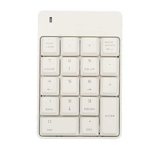 Naroote Numerische Tastatur, 18 Tasten Kleines Kompaktes ABS-Material Plug-and-Play-USB-Nummernblock für Zuhause (Weiß) von Naroote