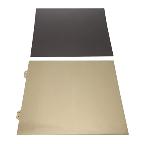 Naroote PEI Stahlplatte, 3D Drucker Bauplatte Hohe Festigkeit Einfache Bedienung Hitzebeständigkeit Gold für Reparatur (Stahlplatte mit Magnetaufkleber) von Naroote