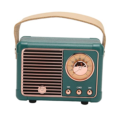 Naroote Retro-Bluetooth-Lautsprecher, Retro-Lautsprecher, Tragbarer Retro-Bluetooth 5.0-Lautsprecher mit HiFi-Stereo-Sound, Leichter Lautsprecher Im Vintage-Stil für den Heim- oder (Green) von Naroote