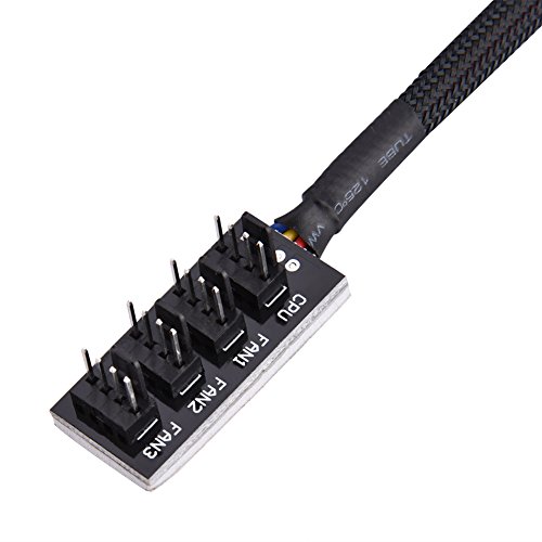 Naroote Stromkabel Splitterkabel, Schwarzes Lüfterkabel, für CPU-Lüfter Modulares Corsair-Netzteil für Gehäuselüfter von Naroote