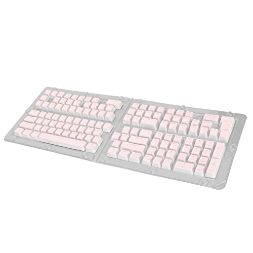 Naroote Tastatur-Tastenkappen, 129 Tasten, OEM-Höhe, Tastaturdekoration, Pastellfarbene Tastenkappen für Mechanische Tastaturen (Rosa) von Naroote