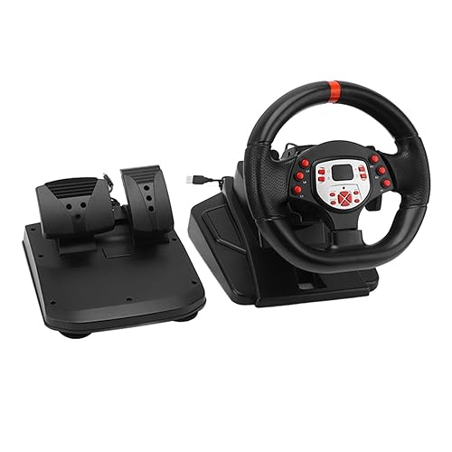 Naroote Racing Wheel, Lenkrad Gaming Racing Simulator 5 in 1 Driving Force Racing Wheel Vibration PC Lenkrad mit Pedal 180 Grad Paddle Shifter für PC Naroote Racing Wheel, Lenkrad Gaming Racing Simulator 5 in 1 Driving Force Racing Wheel Vibration PC Lenkrad mit Pedal 180 Grad Paddle Shifter für PC von Naroote
