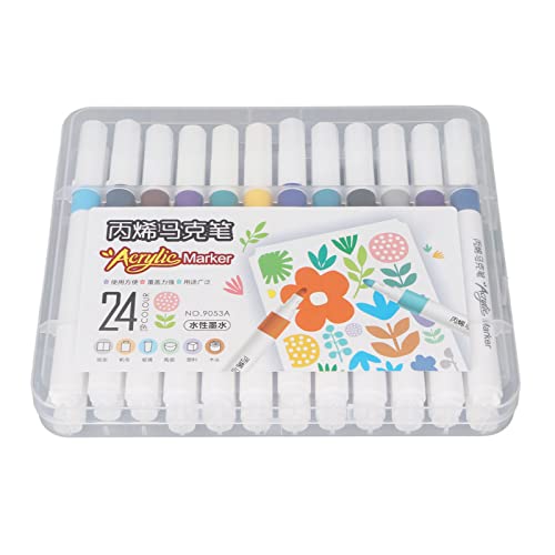 Tintenstifte Einfach zu Wählende Tintenmarker Acryltintenmarker Einheitliche Tinte Abgerundeter Schaft Hohe Deckkraft für Leinwand (24 Farbe) von Naroote