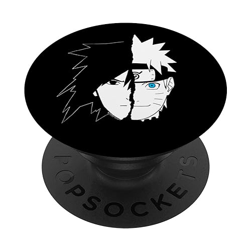 Naruto Shippuden Naruto Sasuke Split Face PopSockets mit austauschbarem PopGrip von Naruto