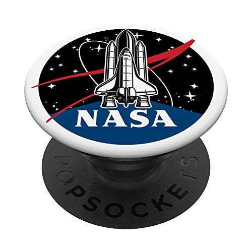 PopSockets NASA Rocket Outline Classic Logo PopSockets PopGrip: Ausziehbarer Sockel und Griff für Handys/Tablets mit Tauschbarem Top von Nasa