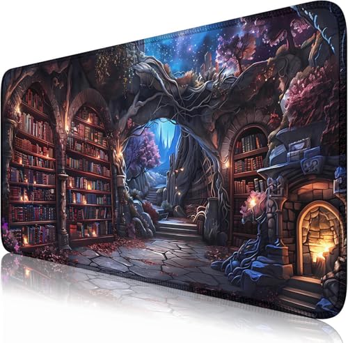 Nasdalgias Dark Academia Schreibtischunterlage, Bibliotheks-Schreibtischmatte, Hexen-Mauspad, XXL, großes Gaming-Mauspad für Büro, Computer, Tastatur, Laptop und Heimschreibtischunterlage, 31,5 x 40,9 von Nasdalgias