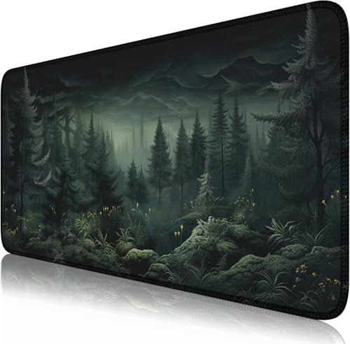 Nasdalgias Dark Gloomy Forest Schreibtischunterlage, ästhetisches Mauspad, XXL, großes Gaming-Mauspad für Büro, Computer, Tastatur, Laptop und Schreibtischunterlage zu Hause, 80 x 40 cm, Dunkelgrün Nasdalgias Dark Gloomy Forest Schreibtischunterlage, ästhetisches Mauspad, XXL, großes Gaming-Mauspad für Büro, Computer, Tastatur, Laptop und Schreibtischunterlage zu Hause, 80 x 40 cm, Dunkelgrün von Nasdalgias