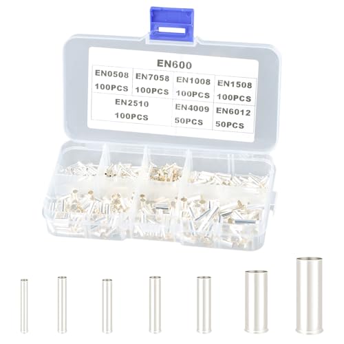 600 Stück Aderendhülsen, Aderendhülsen Sortiment, 0.5-6mm² Aderendhülsen Set, Unisoliert Kabelhülsen Drahtende, Kabelendhülsen, 7 Größen, Mit Tragbarer Box 600 Stück Aderendhülsen, Aderendhülsen Sortiment, 0.5-6mm² Aderendhülsen Set, Unisoliert Kabelhülsen Drahtende, Kabelendhülsen, 7 Größen, Mit Tragbarer Box von Naseom