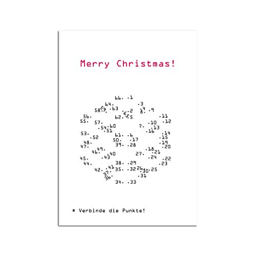 10 Weihnachtskarten"Schneeflocke Punkt-für-Punkt", Weihnachtskarten-Set, Postkarte Weihnachten 10er Set von Nastami