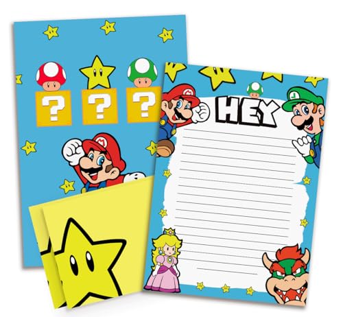 Briefpapier Set Kinder DIN A5 Briefpapier Kinder inkl. Umschläge (Super Mario) von Nastami