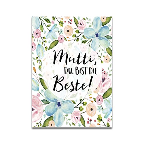 Muttertagskarte, Postkarte Muttertag"Mutti, Du bist die Beste!" von Nastami