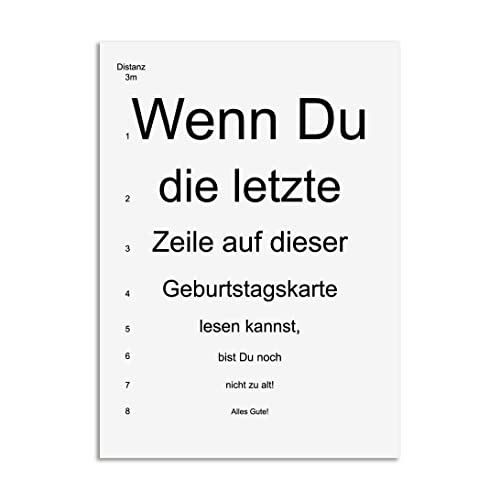 Nastami Geburtstagskarte Alt bist du erst ... KERZEN lustige Postkarte Geburtstagskarte (Sehtest) von Nastami