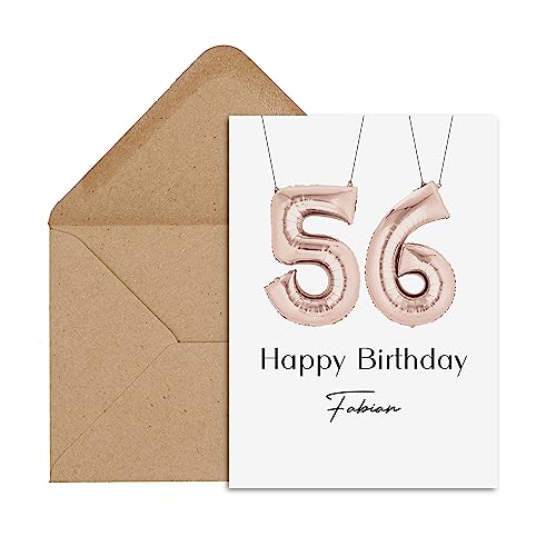 Nastami Geburtstagskarte FOLIENBALLONS personalisierbar Geschenk Geburtstag Karte inkl. Briefumschlag (altrosa) von Nastami