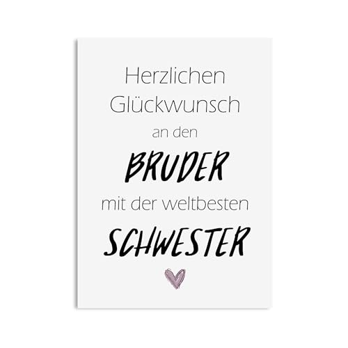 Nastami Geburtstagskarte lustige Karte Geburtstag Geschenk Freunde (BRUDER mit weltbester Schwester) von Nastami