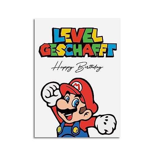 Nastami Geburtstagskarte lustige Karte Geburtstag Geschenk Freunde (Mario Level geschafft) von Nastami