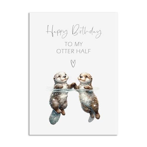Nastami Geburtstagskarte lustige Karte Geburtstag Geschenk Freunde (OTTER HALF) von Nastami