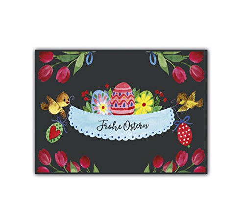 Nastami Osterkarte Postkarte Ostern Geschenk Ostern (Frohe Oster SCHWARZ) von Nastami