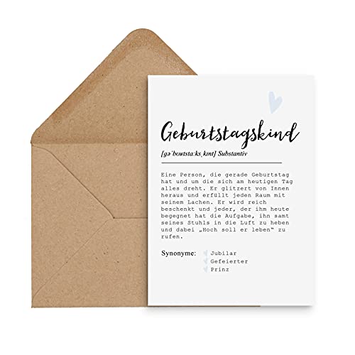 Nastami Postkarte DEFINITION inkl. Briefumschlag (Geburtstagskind männlich) von Nastami