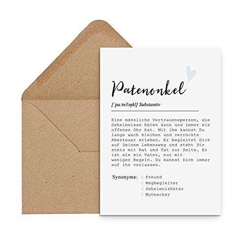 Nastami Postkarte DEFINITION inkl. Briefumschlag (Patenonkel) von Nastami