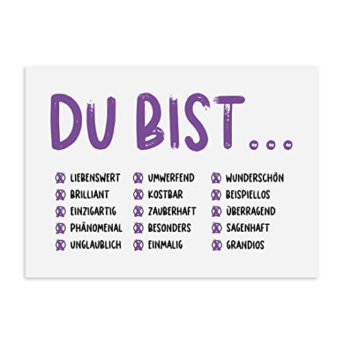 Nastami Postkarte DU BIST ... Geschenk Freundin Postkarte Du bist toll von Nastami