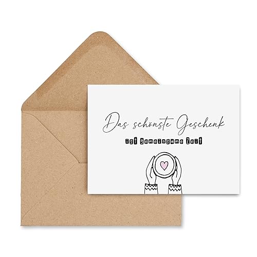 Nastami Postkarte Das schönste Geschenk ist GEMEINSAME ZEIT inkl. Briefumschlag Gutschein Karte Geschenk von Nastami