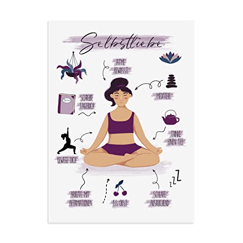 Nastami Postkarte IDEEN für mehr SELBSTLIEBE Postkarte Yoga Achtsamkeit von Nastami
