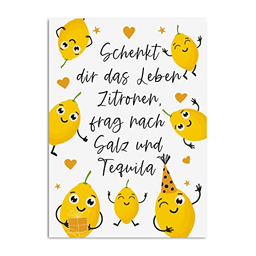 Nastami Postkarte MÄDELSABEND Motivationskarte lustig Sprüche Postkarte Alkohol Geschenk Mädelsabend (Tequila) von Nastami