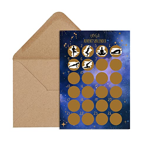 Nastami Postkarte zum RUBBELN Adventskalender zum RUBBELN (YOGA dunkel) von Nastami