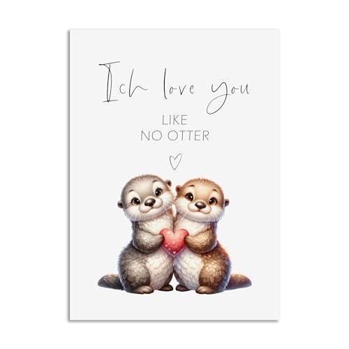 Nastami Valentinskarte Postkarte Valentinstag Karte Liebe Jahrestag Geschenk (NO OTTER) von Nastami