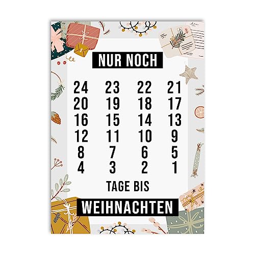 Postkarte Adventskalender Weihnachtskalender Postkarte A6 (Nur noch 24 Tage) von Nastami