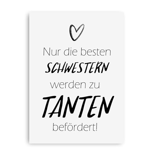 Postkarte Du wirst Tante"Nur die besten Schwestern werden zu Tanten befördert" Tante Grußkarte von Nastami