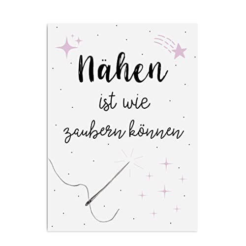 Postkarte Nähen ist wie Zaubern können Nähen Geschenke Karte von Nastami