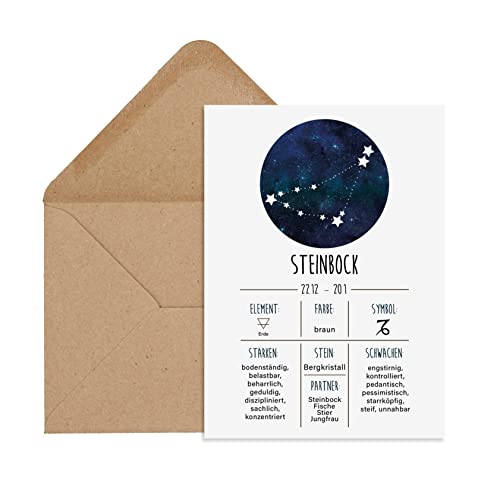 Nastami Postkarte mit Umschlag Sternzeichen Karte (Steinbock) von Nastami