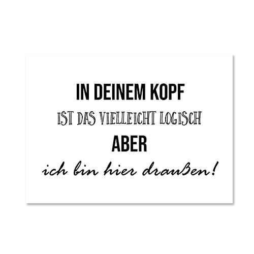 Sprüchekarte "In Deinem Kopf logisch" Postkarte SPRÜCHE lustig Postkarte Spruch von Nastami