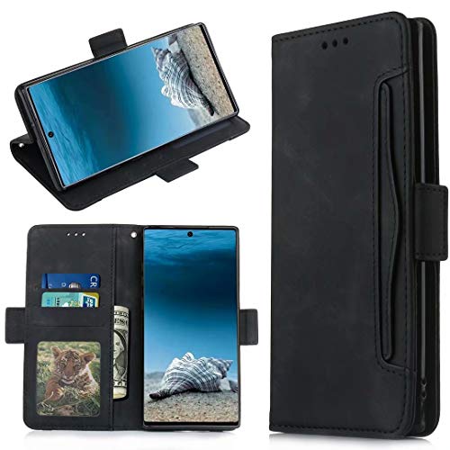 für Samsung Galaxy A12 M12 Hülle Flip Lederhülle, Samsung Galaxy A12 Handyhülle Book Case PU Leder Etui Tasche Case mit Kartenfach Ständer und Magnet Schutzhülle Bumper für Samsung Galaxy A12 schwarz von Nasuza