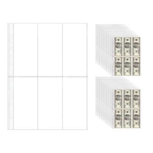 20 x A4-Blattschutzhüllen, transparent, 6,6 x 15,2 cm, Papierschoner für 3-Ringbuch, Notizbuch, Organizer (6 Blattschutzhüllen) von NatSumeBasics