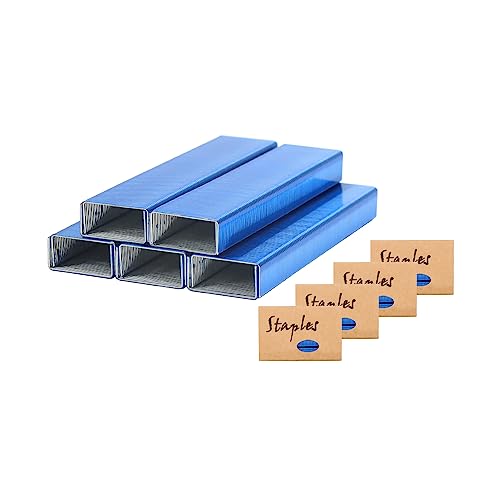 Blaue Heftklammern für den Schreibtisch, 26/6 Standard-Tacker-Nachfüllpackung, 1000 Stück pro Packung, insgesamt 4 Packungen mit 4000 Stück (Blau, 4 Stück) von NatSumeBasics