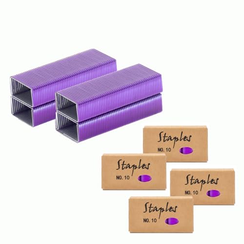 NatSumBasics Heftklammern für Mini-Heftklammern, Violett, 4000 Nr. 10 Heftklammern, kleiner als Standard von NatSumeBasics