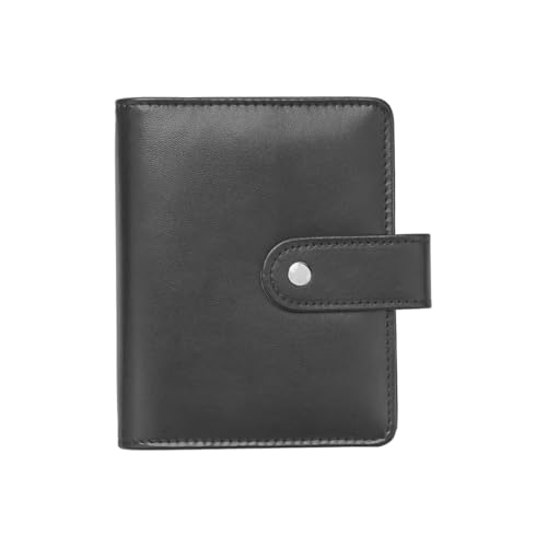 NatSumeBasics A7-Ordner, Brieftasche, Budget-Ordner, Planer, Organizer, 6 Ringe, Notizbuchordner mit Druckknopf für Reisetagebuch, Füllordner (A7, Schwarz) von NatSumeBasics